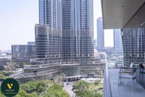 Nespecifikovaný výhled na destinaci Dubaj nebo výhled na město při pohledu z apartmánu