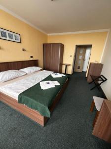Un pat sau paturi într-o cameră la Hotel Labe