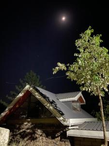 Una casa con un albero e una luna nel cielo di The Pahadi House a Shimla