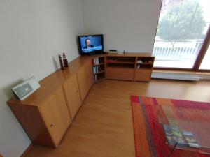TV a/nebo společenská místnost v ubytování Apartmán u golfu v Beskydech