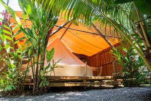 a large tent sitting in the middle of some plants at Seren Glamping in Uvita +13 photos