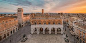 a view of a large building in a city at Casa Via Poggiali in Piacenza