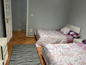 十月六日城البيت بيتك 1的一间房间,设有两张彼此相邻的床