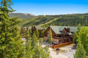 une vue aérienne d'un lodge avec des arbres dans l'établissement Expedition Station 8631 by Summit County Mountain Retreats, à Keystone