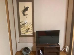 TV a/nebo společenská místnost v ubytování 余裕堂軽井沢山荘