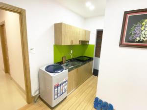a kitchen with a sink and a counter at Jolilian Homestay Vũng Tàu in Vung Tau