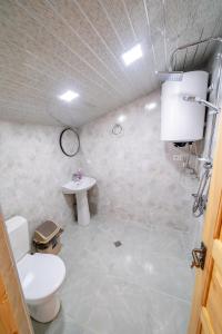 un bagno con un water e un lavandino di Ioane's Chalet a Mestia