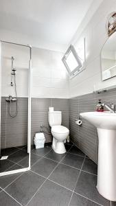 a bathroom with a toilet and a sink at Вилла в жилом комплексе Caesar Beach V16L in Boğaz