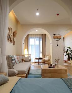Posezení v ubytování 朱家角榆宿酒店 La Joie Resort