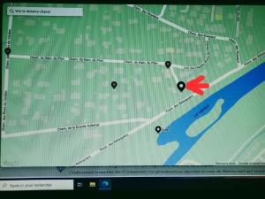 a computer screen with a map of a road at La casa Elisa Gîte T2 indépendant in Gréoux-les-Bains +2 photos