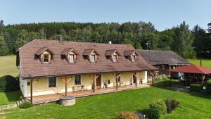 an aerial view of a house with a yard at Holiday home Hůrka in Hurka