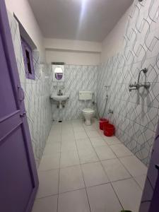 Hotel Harmony في بوخارا: حمام مع مرحاض ومغسلة