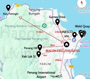 a map of the hunting trails in penitentinia penitent at Beacon Executive Suites #Elegant #SkyPool #Georgetown #4pax #2BR 2bath #1Queen 2Single #Quality well maintained #Private superhost in George Town