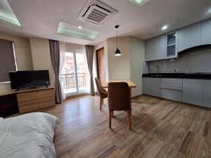 A kitchen or kitchenette at Lalitpur Inn