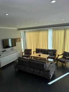 TV a/nebo společenská místnost v ubytování Kokhta N1