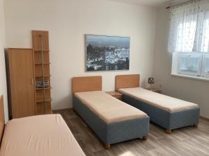 Postel nebo postele na pokoji v ubytování Apartmanový byt v priemyselnej zóne