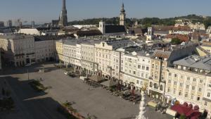 Almennt útsýni yfir borgina Linz eða útsýni yfir borgina eins og það er á hótelinu