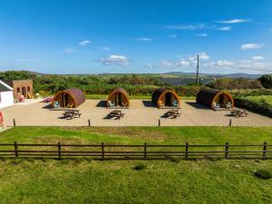 un gruppo di cupole in un parco con erba di Geraghtys Farmyard Pods a Mayo