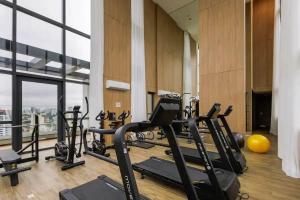 a gym with a bunch of treadms and cardio machines at Get a Flat 1905 - Brooklin in Sao Paulo