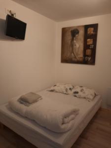 Postel nebo postele na pokoji v ubytování Chez Cassou