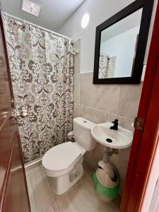 Et badeværelse på Central Aparta-estudio Pereira