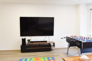 TV a/nebo společenská místnost v ubytování Vila Tanvald s wellness a wallboxem