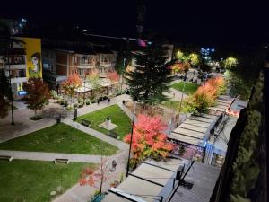 an overhead view of a park at night at Skyline Apartment 2 in Peje