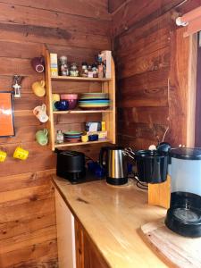 Kuchyň nebo kuchyňský kout v ubytování Blockhaus Zahren