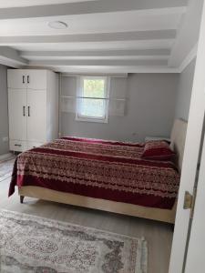 a bedroom with a large bed and a window at Melikoğlu Suite in Dernekpazarı