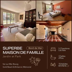 Gambar di galeri bagi L'Ecrin de Famille Maison Mer & Bourg Gold Beach di Ver-sur-Mer