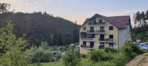 a house on the side of a hill at Apartament Narcis in Săcele
