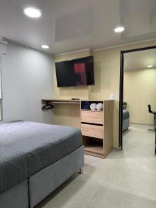 Tempat tidur dalam kamar di Hostelfc Chapinero