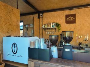 a counter with two trophies on top of it at The Canyon KhaoYai By Campx in Ban Tha Chang +43 photos