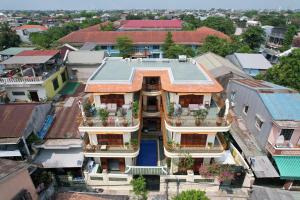 an overhead view of a house in a city at 75 Garden INN in Hue