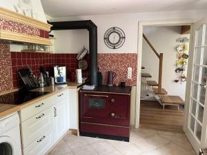 Η κουζίνα ή μικρή κουζίνα στο Boddenkate Fuhlendorf