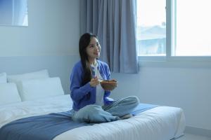 Aank Air Hotel Jinjuseong客房内的一张或多张床位