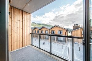 een uitzicht vanaf het balkon van een huis bij Ski Chalet C10 Levi Center incl 2 ski passes by Aavalevi in Levi