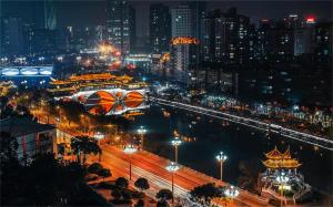 成都景观或在酒店看到的城市景观