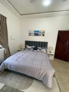 a bedroom with a large bed in a room at Luxury 2 bed 2bath East Legon in Madina