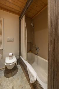 un bagno con wc e vasca da bagno di Casa dell Alpinista a Cortina d Ampezzo a Cortina dʼAmpezzo