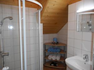 Koupelna v ubytování Bio-Bergbauernhof Möslhof