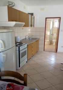 Kuchyň nebo kuchyňský kout v ubytování Apartment Slaven