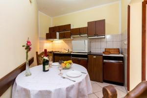 Kuchyň nebo kuchyňský kout v ubytování Apartments Mir