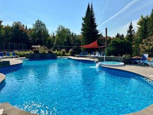 a swimming pool with blue water in a yard at Merle Bleu in Wentworth