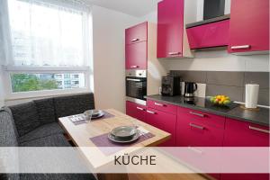 Η κουζίνα ή μικρή κουζίνα στο Moderne 3-Zimmer-Wohnung im Herzen von Darmstadt - Zentrale Lage, Komfort & WLAN