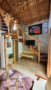 TV a/nebo společenská místnost v ubytování Guajira House