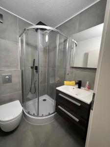 Ένα μπάνιο στο Cozy Apartment in Mochenwangen