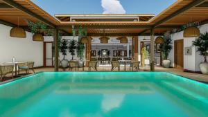 Bazén v ubytování The Lotus Palace Chettinad nebo v jeho okolí