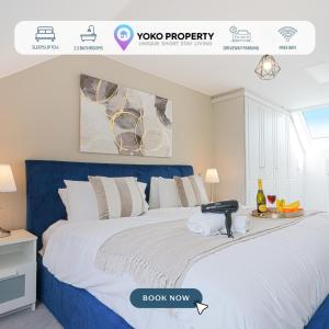 Ένα ή περισσότερα κρεβάτια σε δωμάτιο στο Wavendon Retreat - Sleeps 6 - Driveway Parking, Self-Check-In, Fast Wifi and Smart TV by YOKO PROPERTY