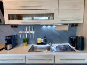 Kuchyň nebo kuchyňský kout v ubytování Apartment Krautinsel mit Seeblick + 28 fotografií